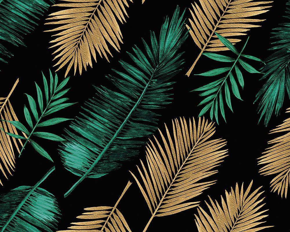 PicZene - Gold Palm Leaf Wallpaper