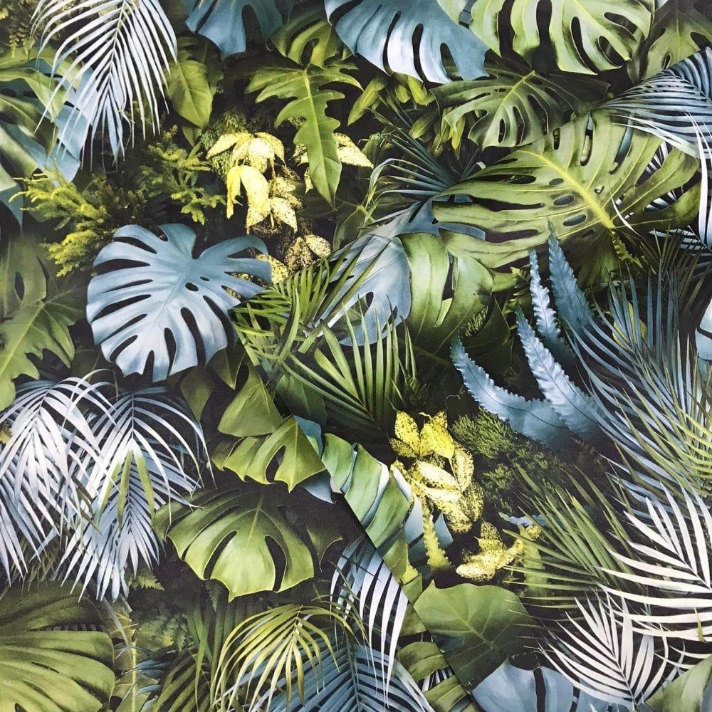 1000x1000 AS Creation 3D Effect Tropical Tree Palm Leaf Wallpaper Vinyl Green Blue 37280 3