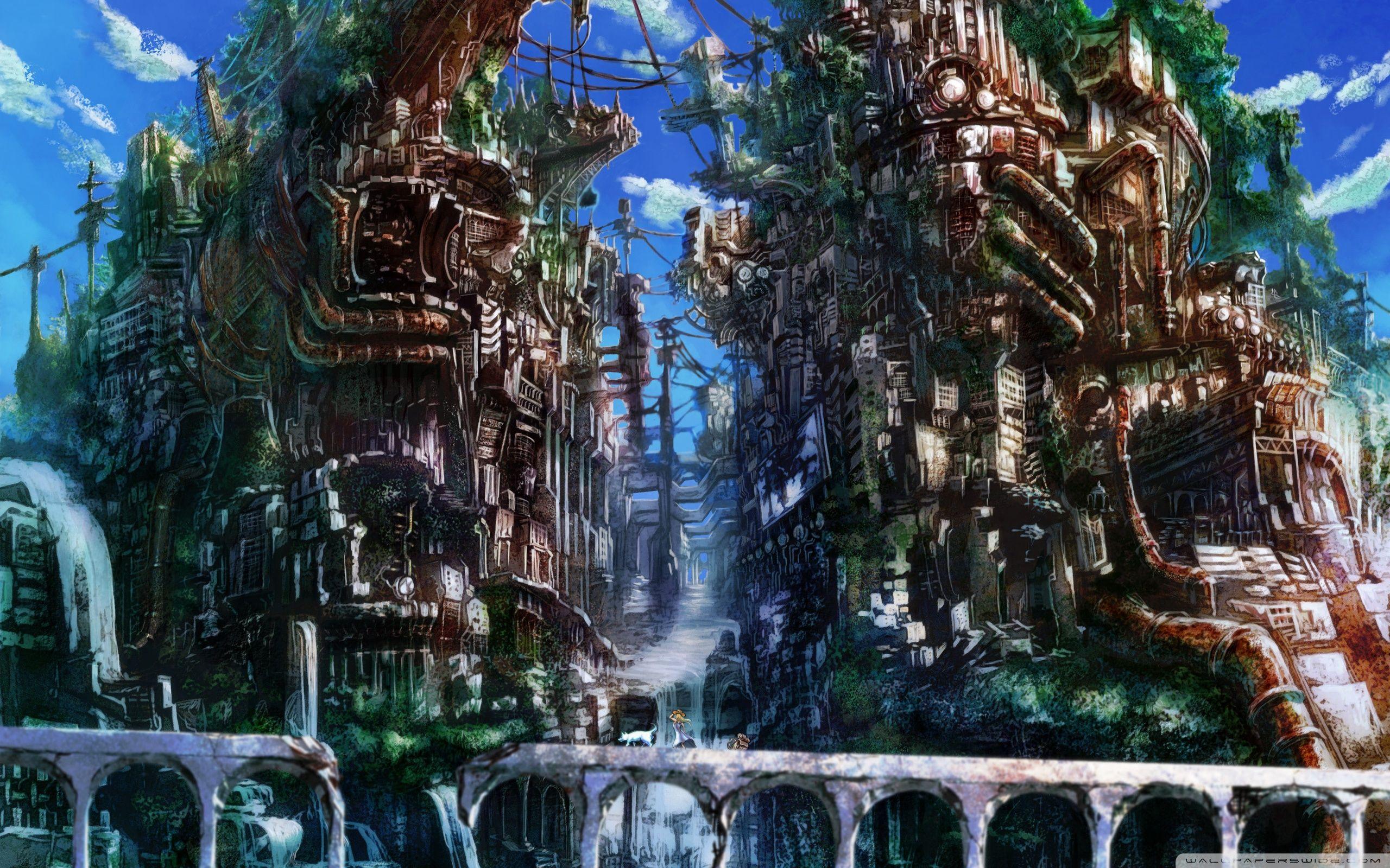 2560x1600 Anime City Ultra HD Desktop Background Wallpaper for 4K UHD TV