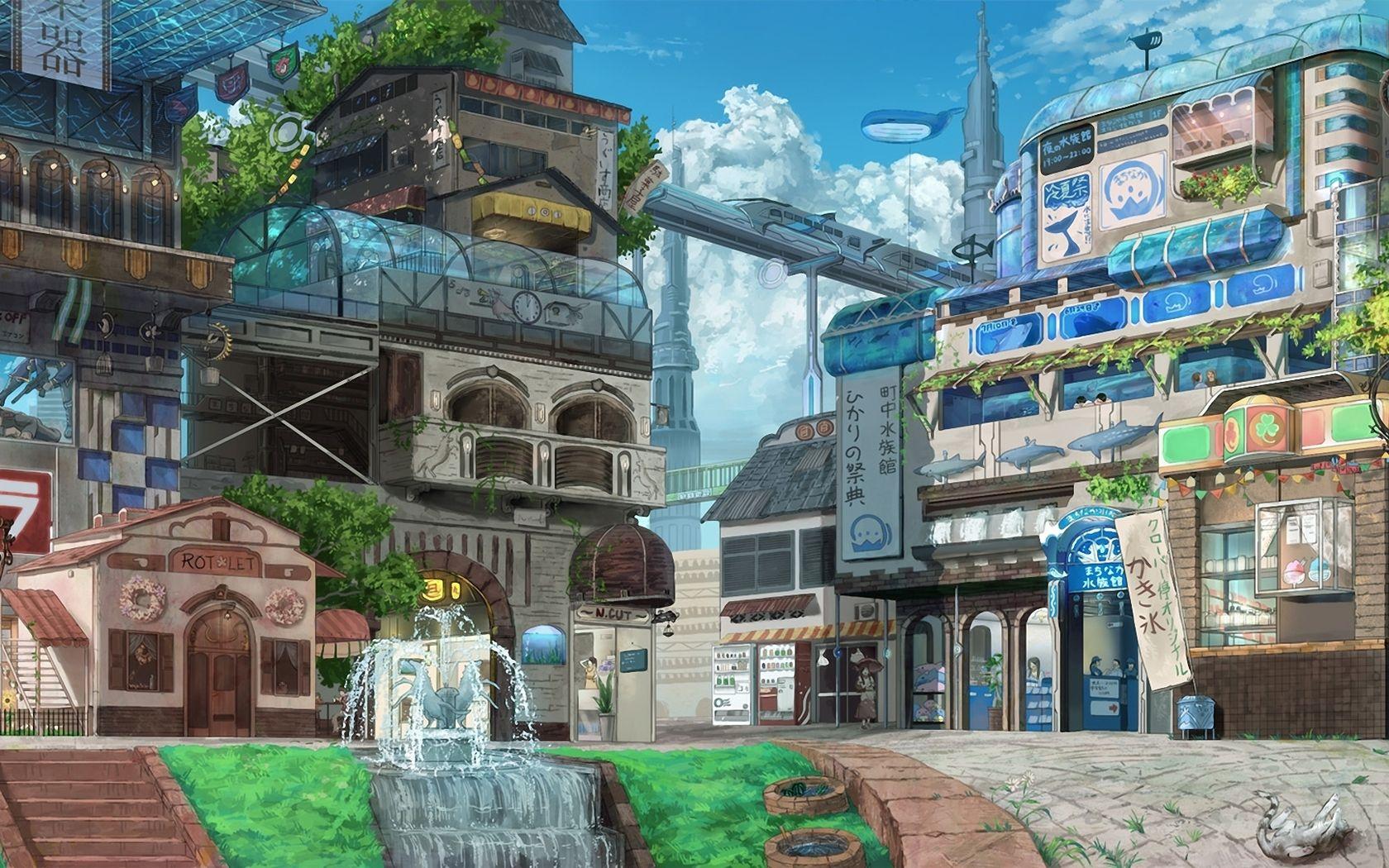 Anime City Scenery Wallpapers - Top Free Anime City Scenery Backgrounds