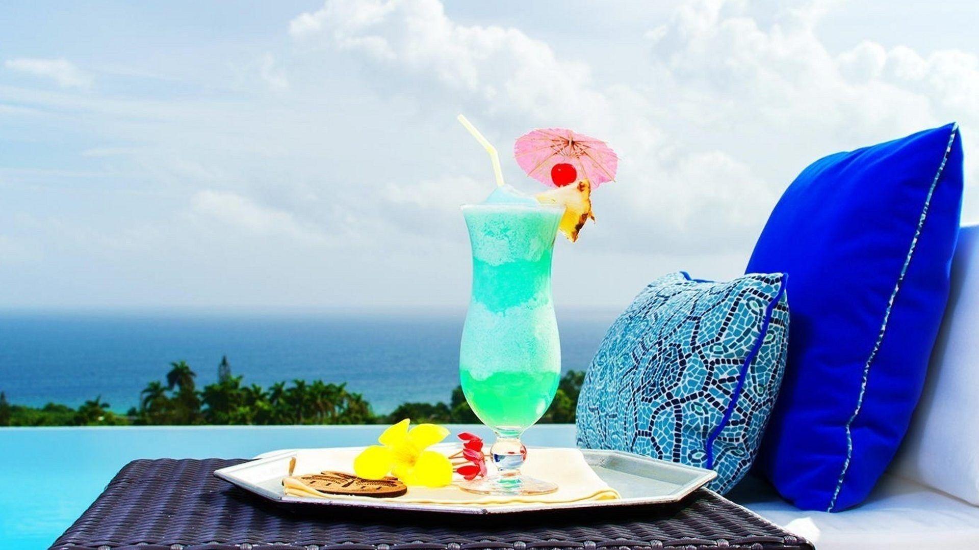 1920x1080 Beaches: Sky Beach Clouds Cool Aqua Drink Cold Blue Sweet Ice