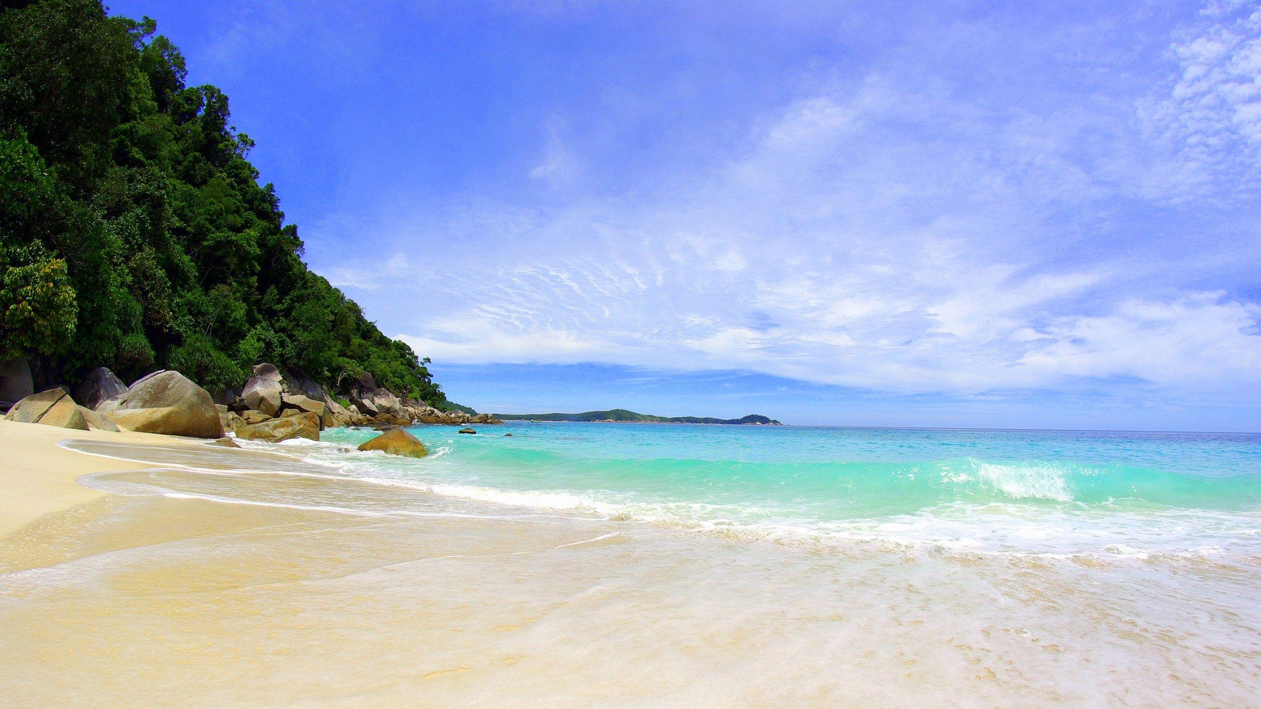 2560x1440 Beaches: Sand Beach Nature Beaches Tropical Wallpaper High