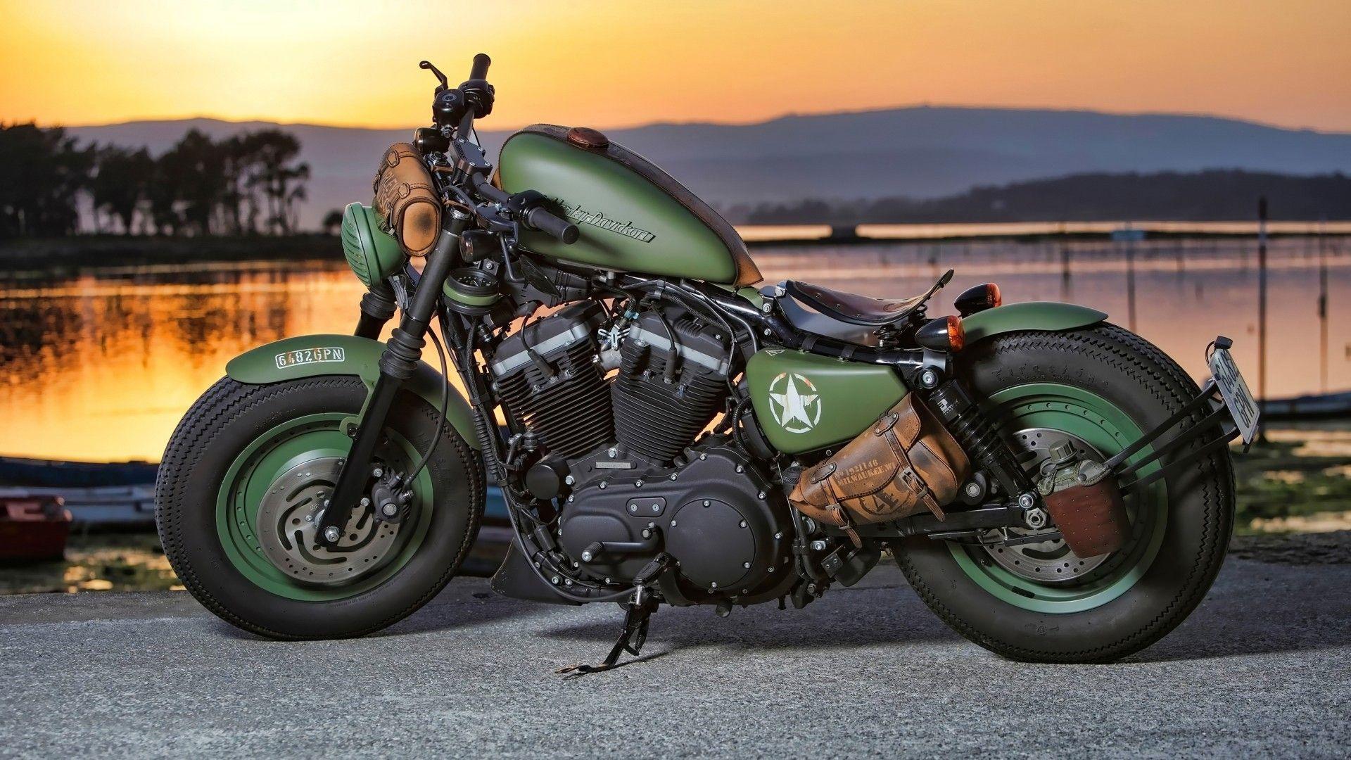 1920x1080 Green Harley Davidson 4K HD Wallpaper