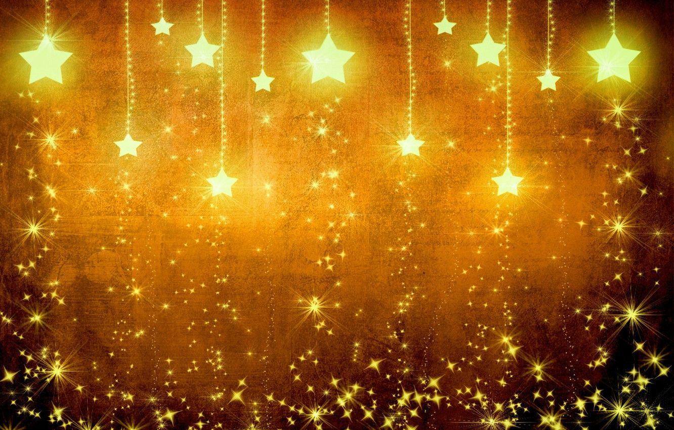 1332x850 Wallpaper stars, light, yellow, background, gold, holiday, texture, brown image for desktop, section текстуры