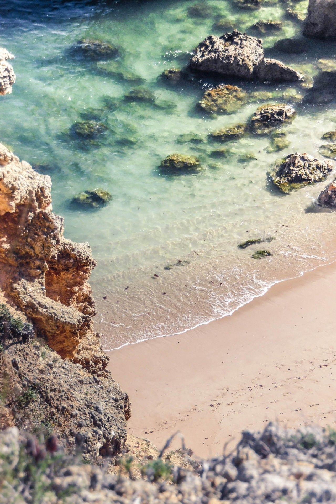 1280x1920 Beach Algarve Portugal Rocks Sand Tropical Water Wallpaper:1280x1920