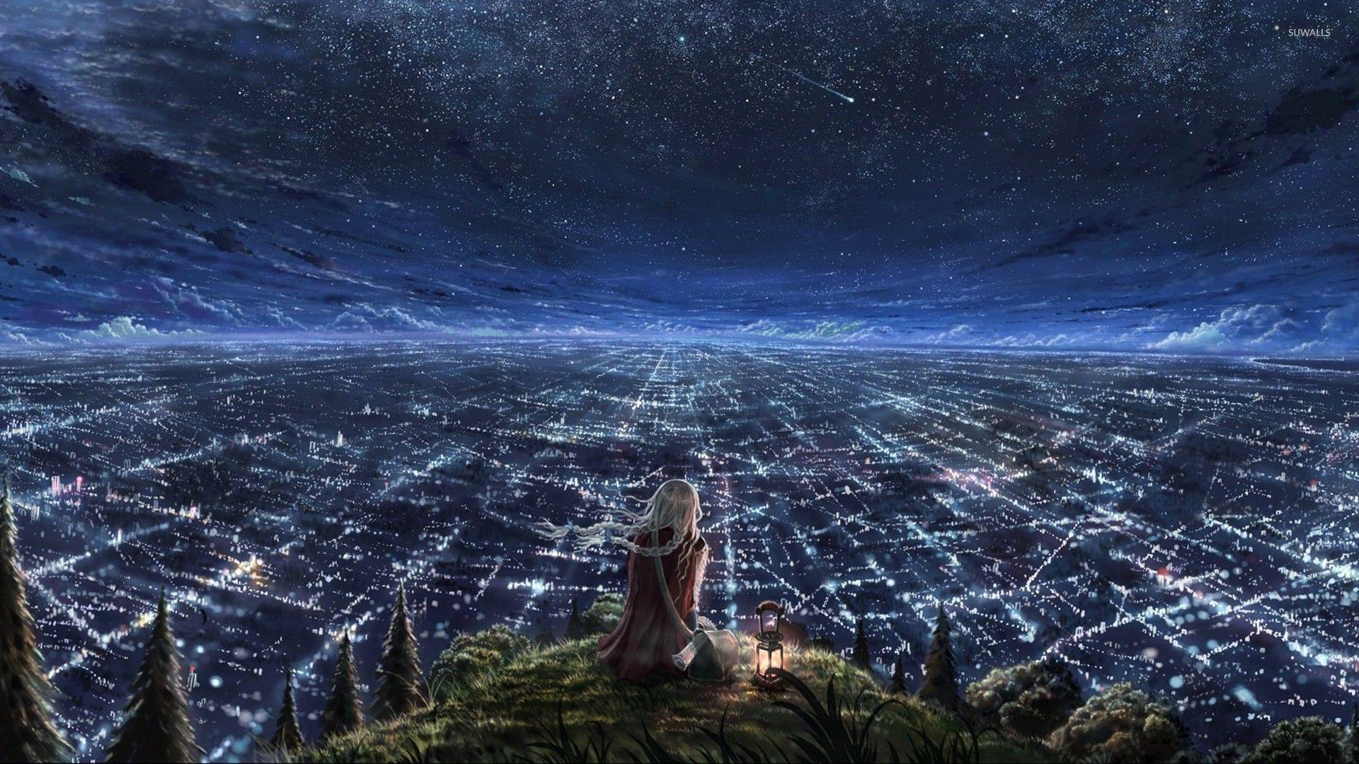 1920x1080 Overlooking the city lights wallpaper wallpaper
