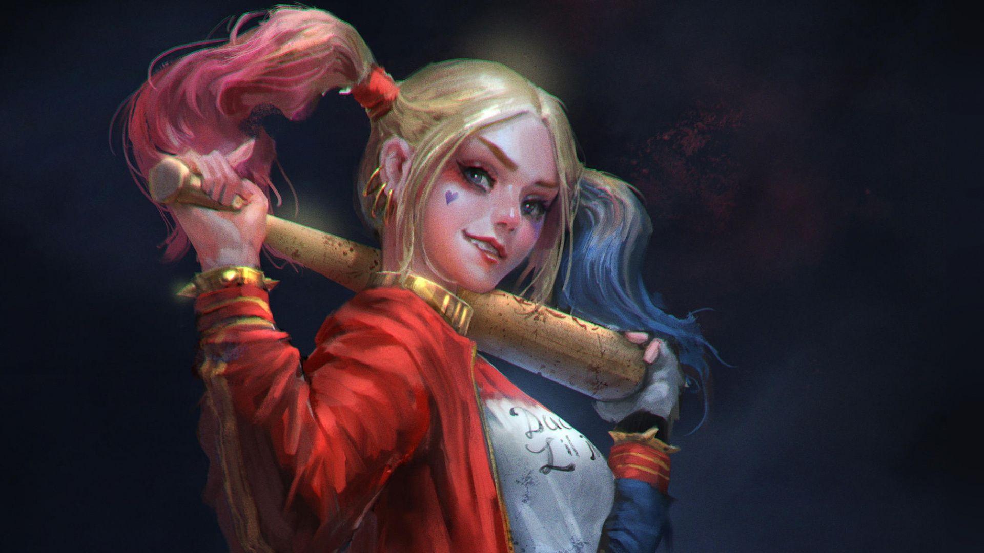 1920x1080 Download Artwork, villain, Harley Quinn wallpaper, 1920x Full HD, HDTV, FHD, 1080p