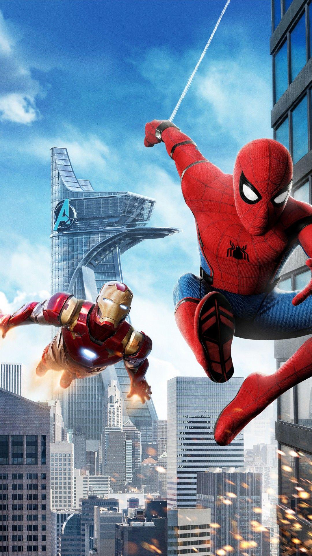 1080x1920 Iron Man And Spider Man Wallpaper