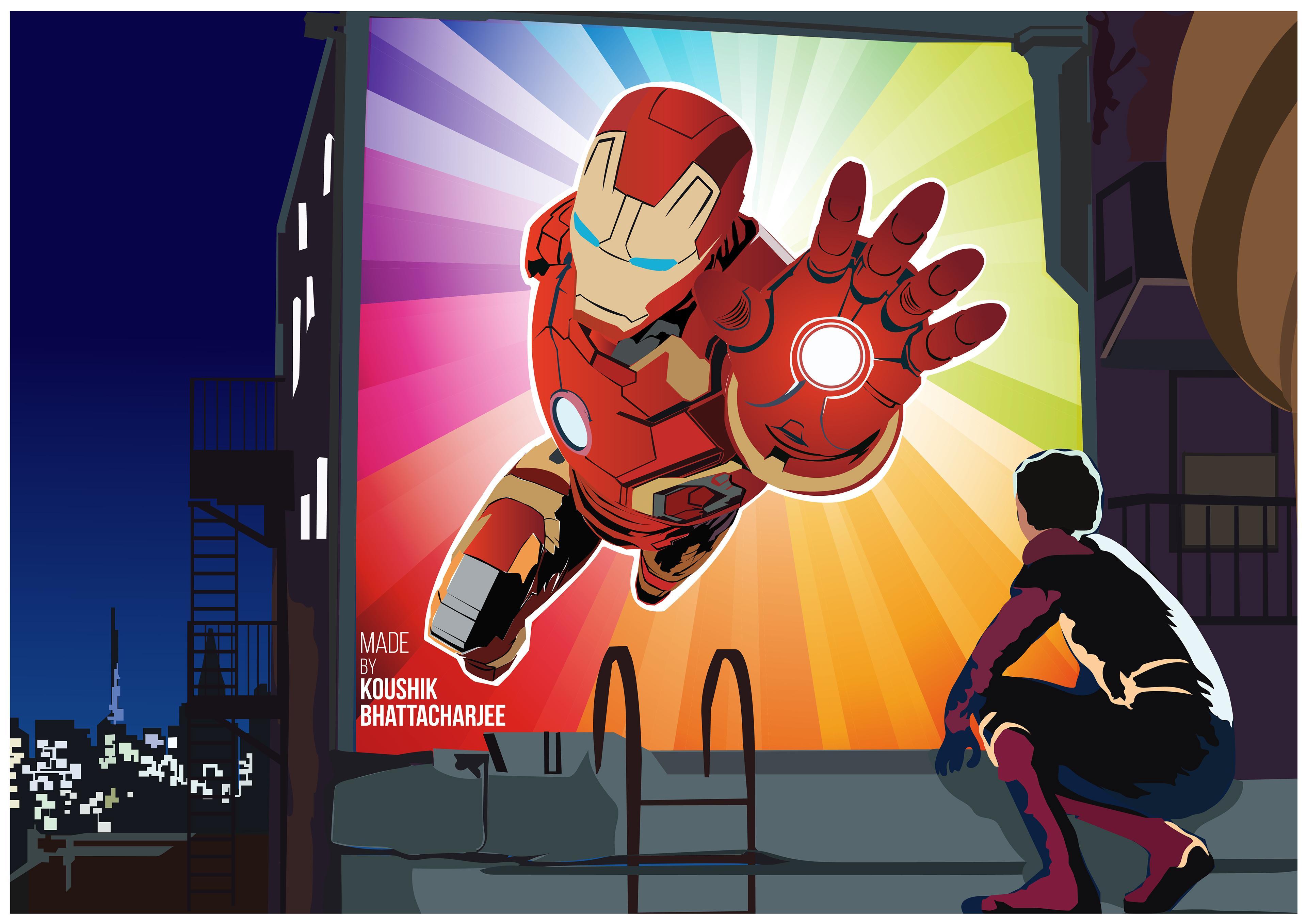 3840x2716 Animated Spiderman And Ironman Wallpaper