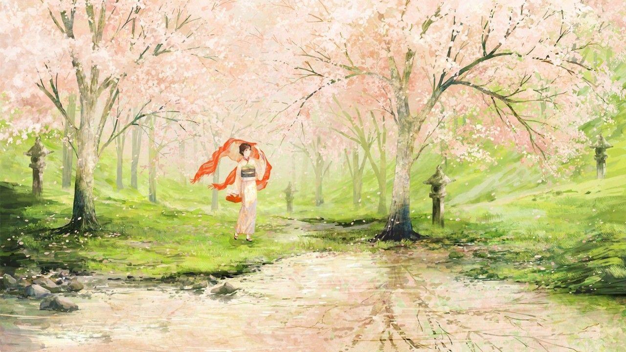 1280x720 Cherry Blossom Geisha Japan wallpaper. Cherry Blossom Geisha Japan