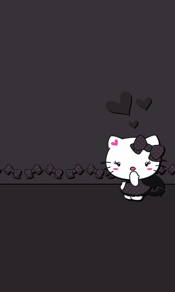 76 Hello Kitty Black Background  WallpaperSafari