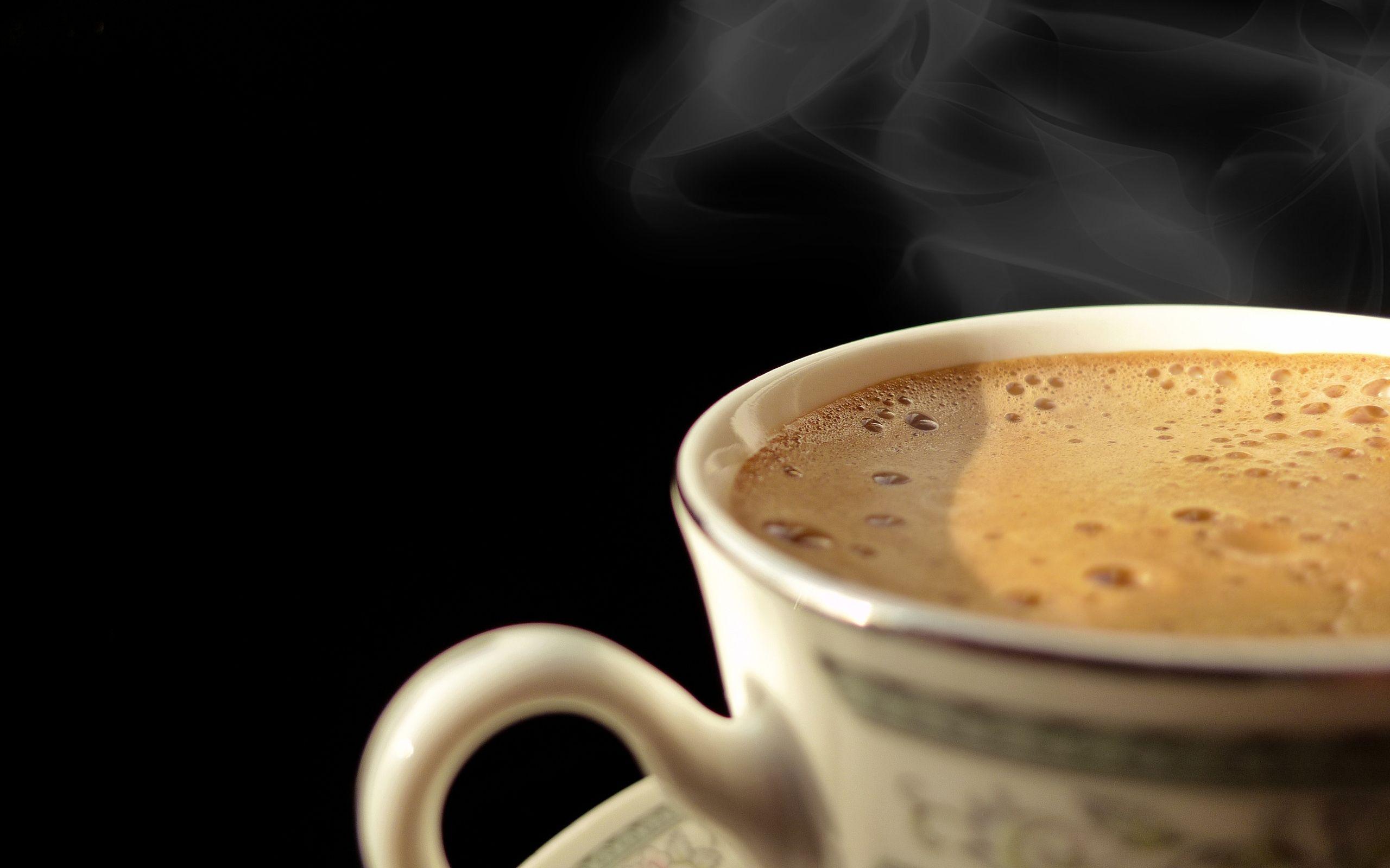2560x1600 Cup of hot coffee wallpaperx1600