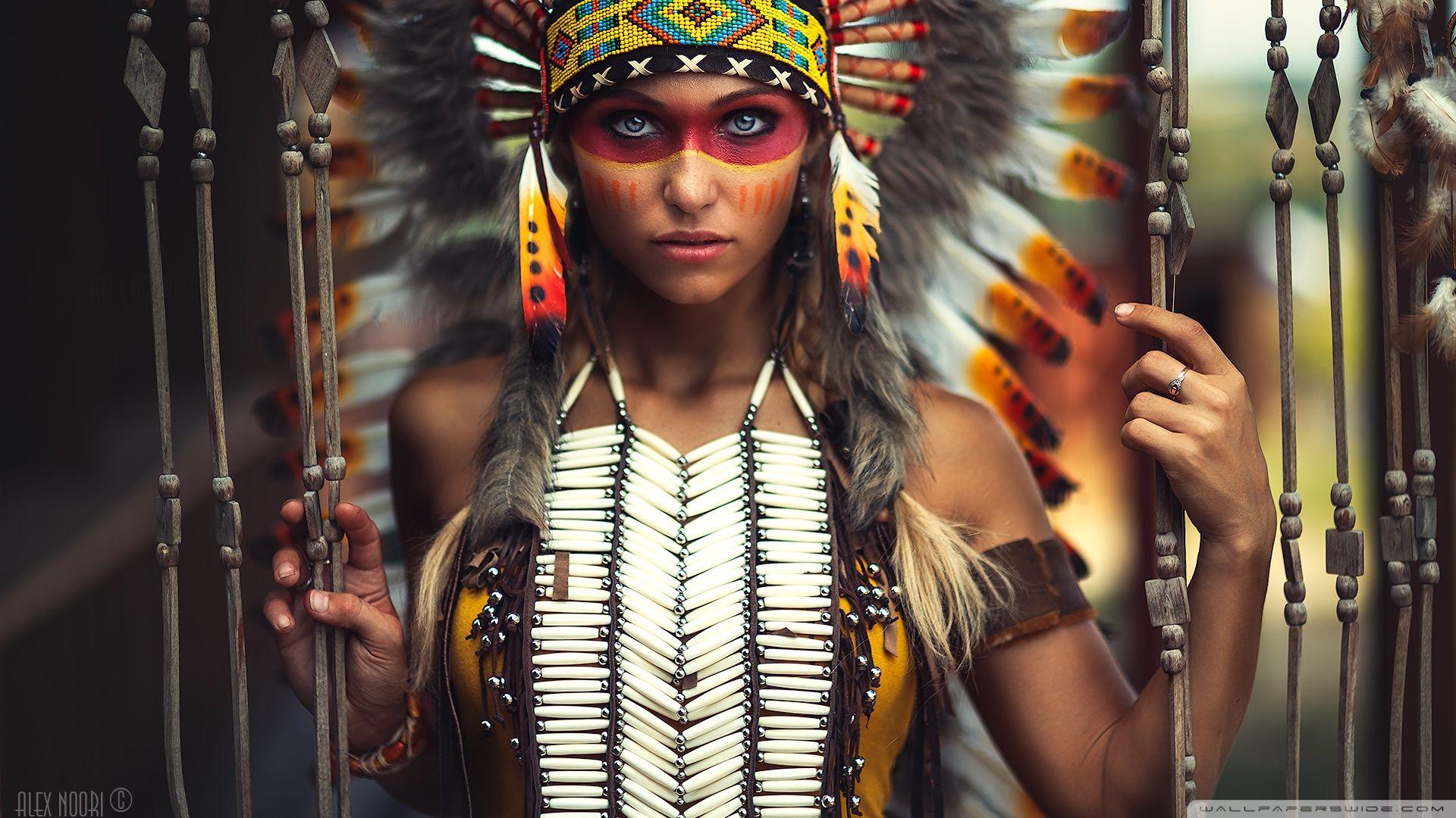 HD wallpaper Native American HD woman and pack of wolves photo artistic   Wallpaper Flare