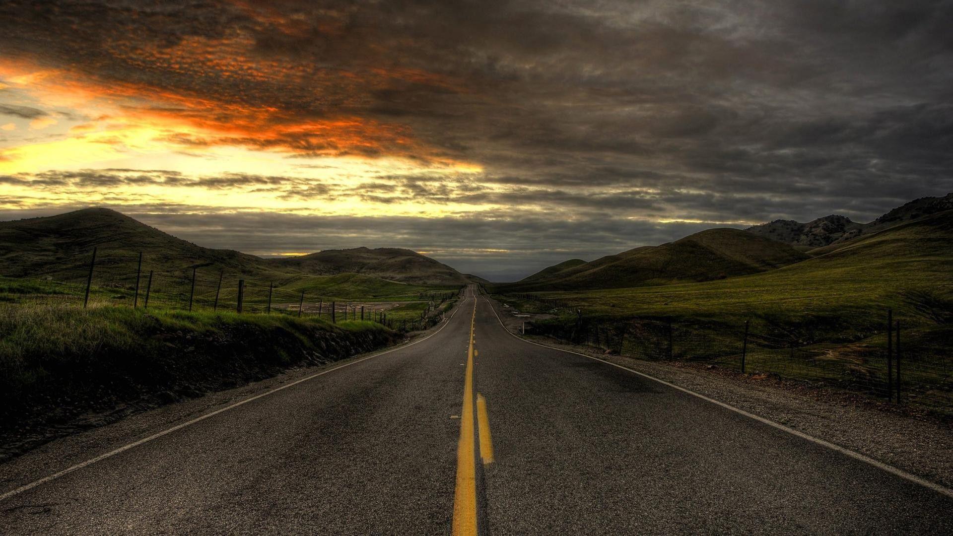 1920x1080 Highway Tag wallpaper: Highway Mountains Frosty Morning