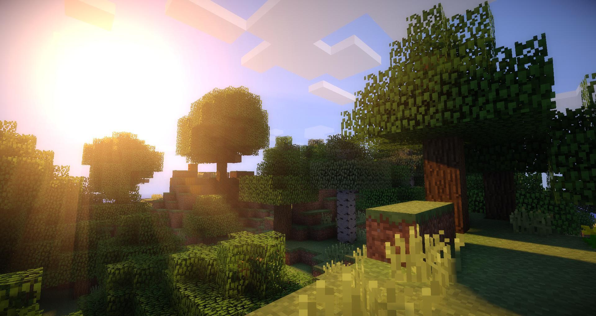 1920x1018 Every time I play Minecraft with shaders I end up with a new wallpaper