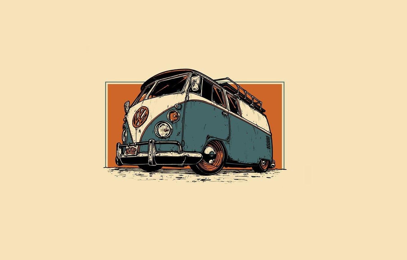 Download Vintage iPhone Minimalist Yellow Van Wallpaper  Wallpaperscom