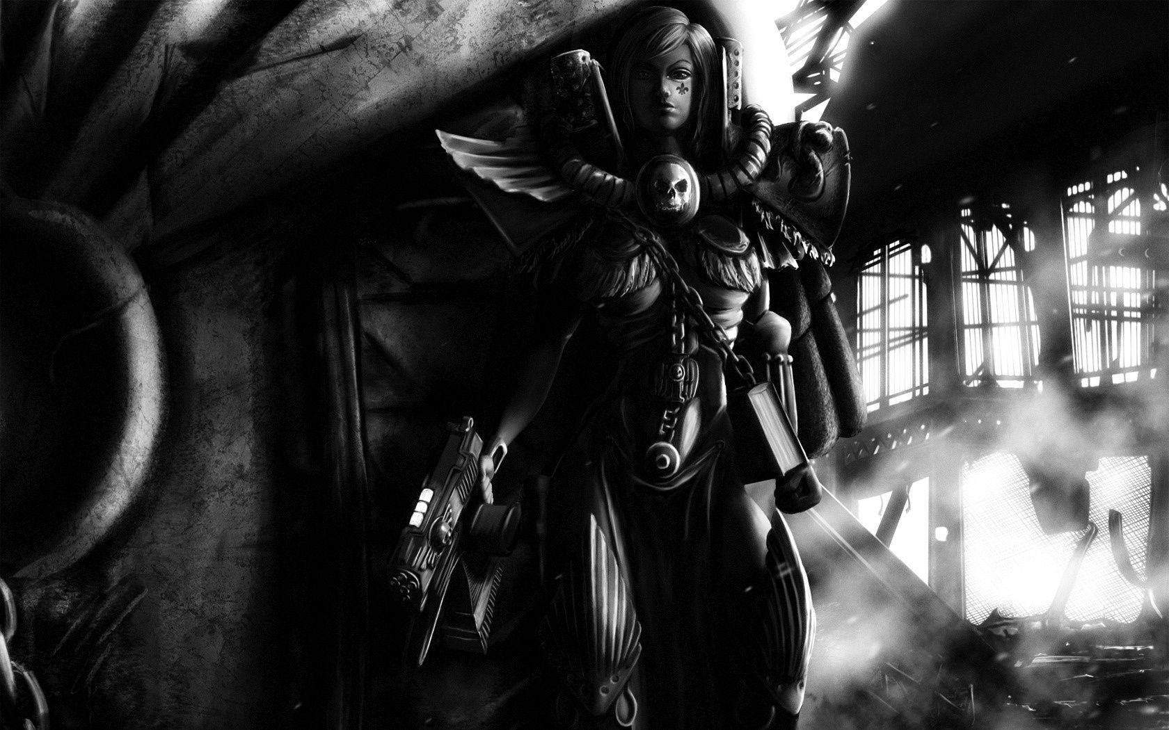 1680x1050 Wallpaper Sisters of Battle, Adepta Sororitas, Warhammer gun desktop wallpaper Games