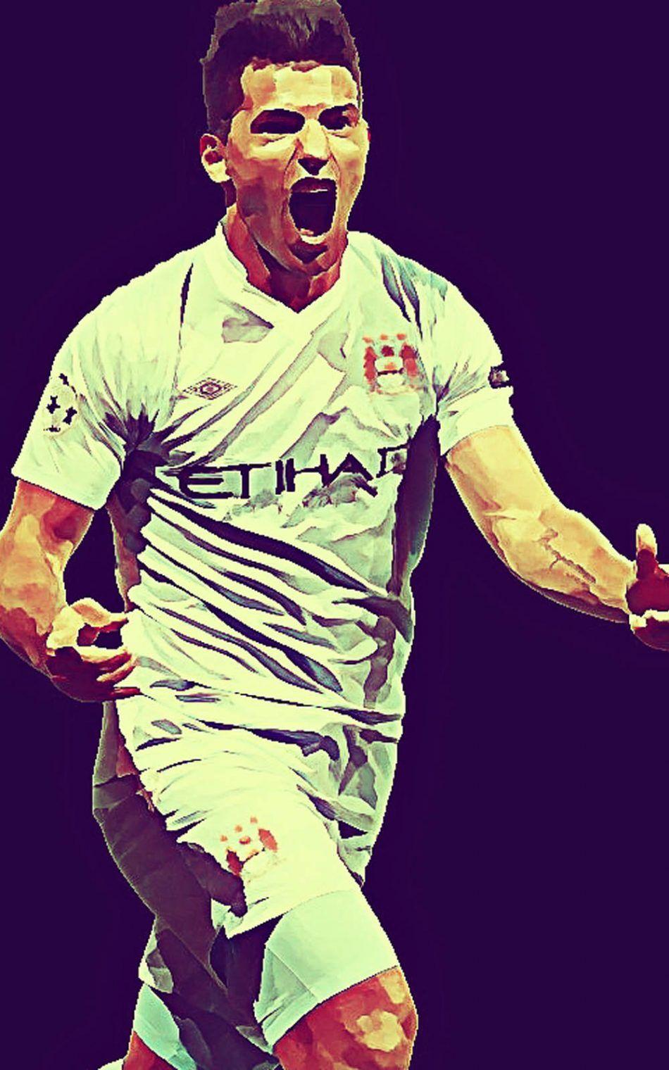 950x1520 Sergio Aguero Fan Art 4K Ultra HD Mobile Wallpaper