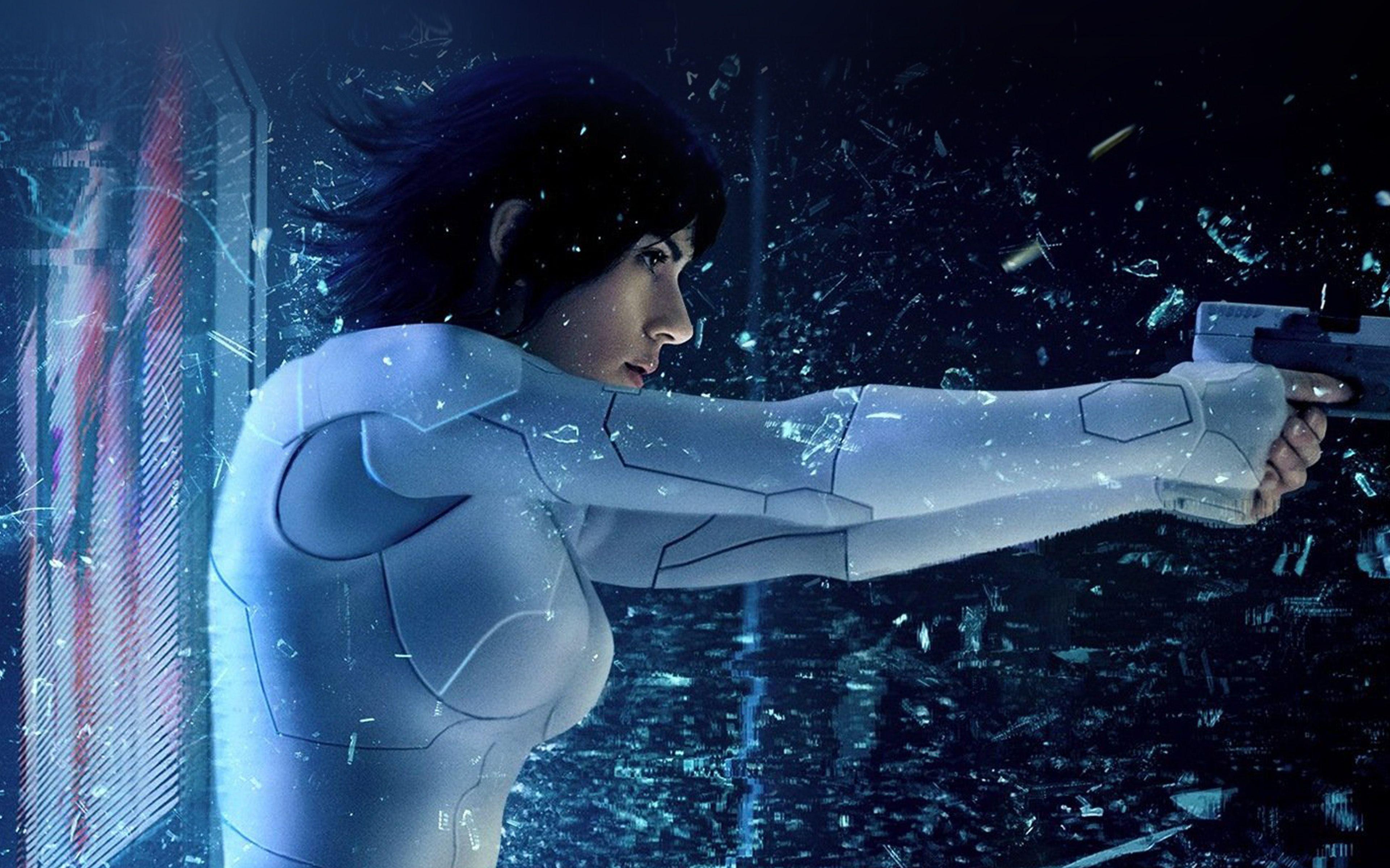 3840x2400 Ghost In Shell Blue Film Hero Illustration Art Wallpaper