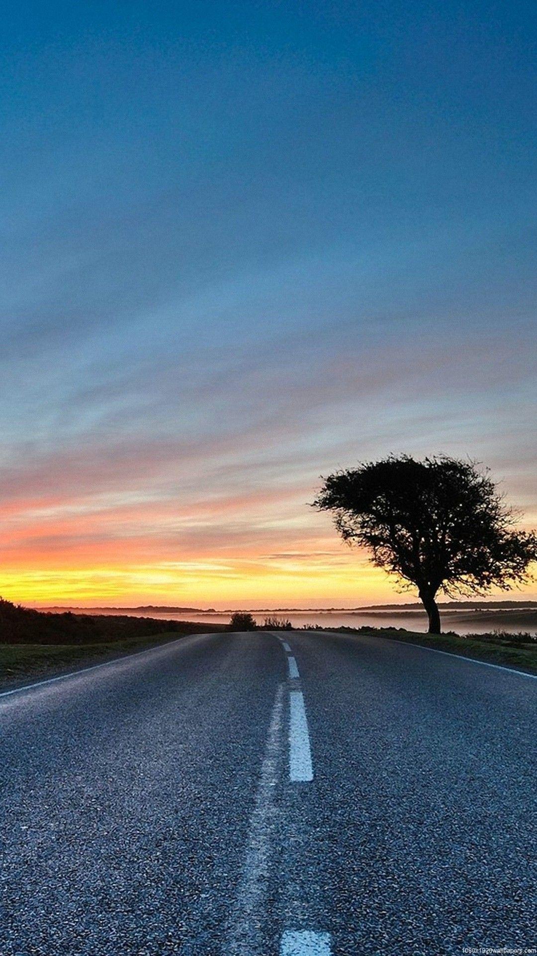 1080x1920 Sunset Road Cb Edit Background HD HD Wallpaper