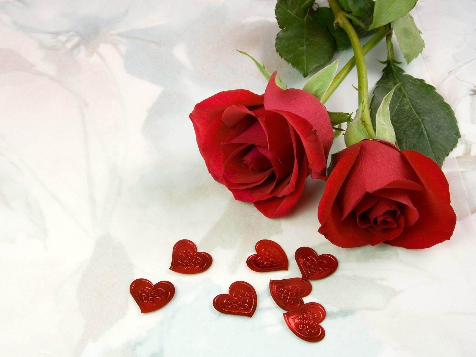 Red Roses and Hearts Wallpaper 45 pictures