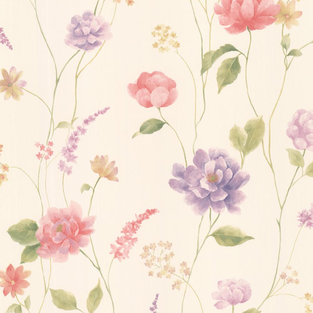 1000x1000 Brewster Hanne Blue Floral Pattern Vinyl Peelable Roll Wallpaper (Covers 56.4 Sq. Ft.) 347 20108 Home Depot