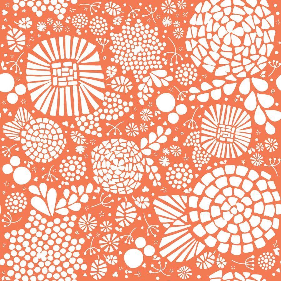 900x900 Mosaic Flowers Pattern Wallpaper Mural. Murals Your Way