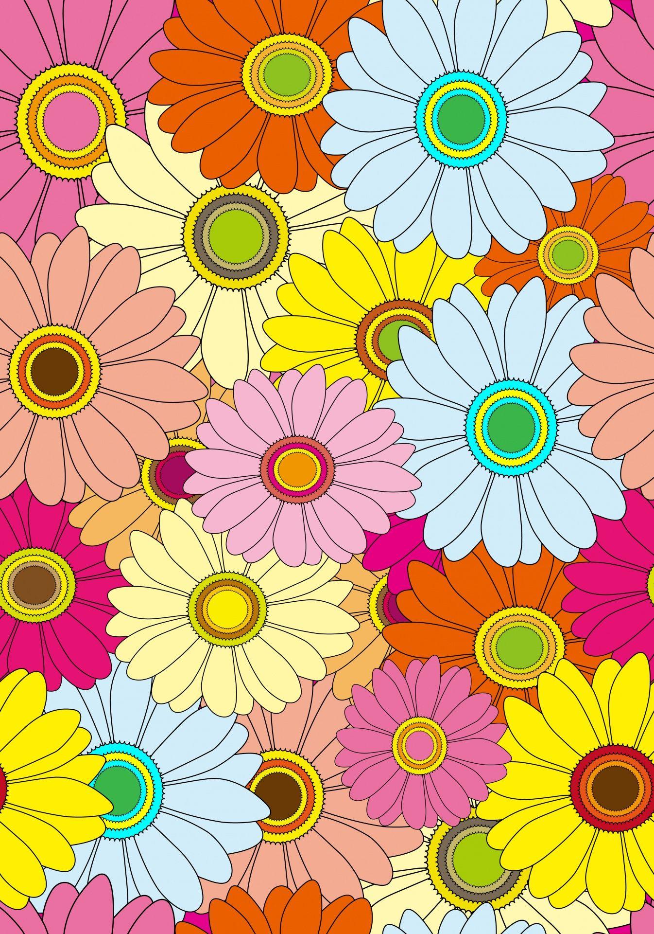 1346x1920 Floral Colorful Flowers Wallpaper Free Domain Picture