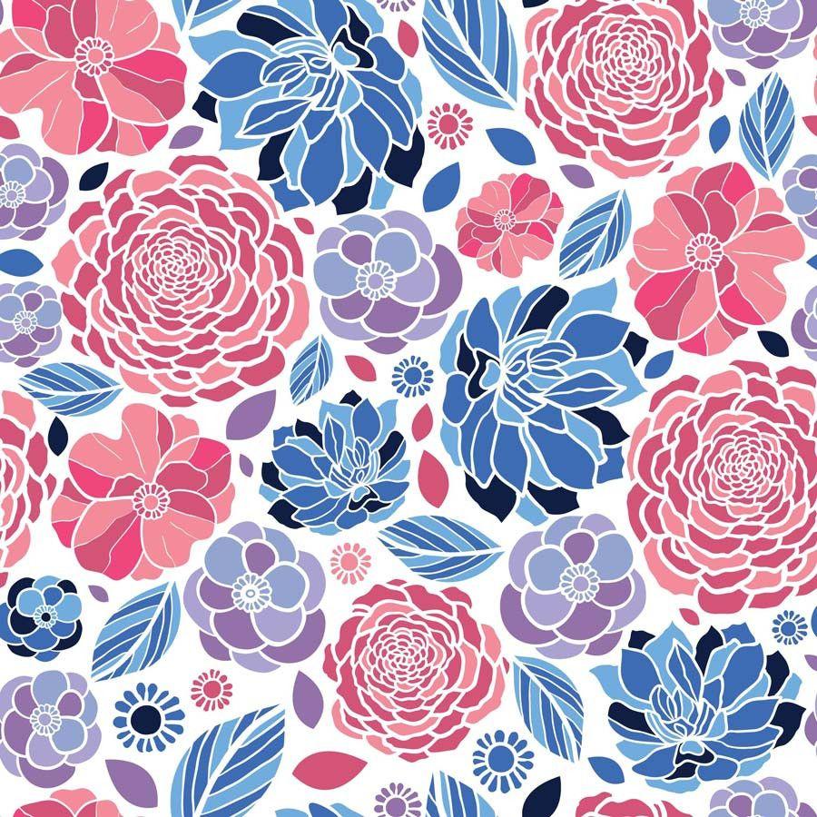 900x900 Mosaic Flowers Pattern Wall Mural. Murals Your Way