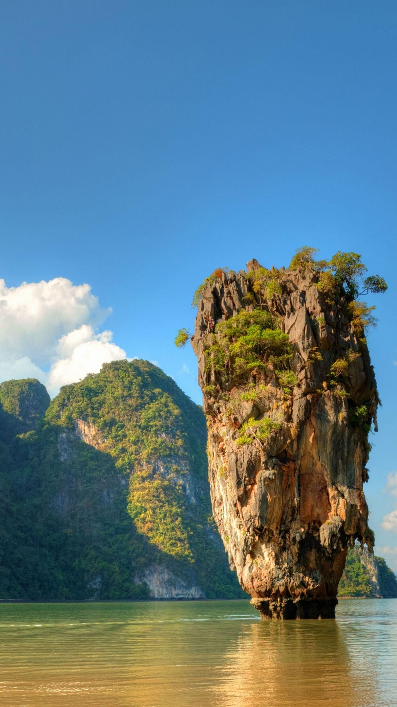 1350x2400 Download Ko Tapu, Thailand, islands, mountains, rocks, ocean, 5k Apple iPhone Plus wallpaper 1350x2400
