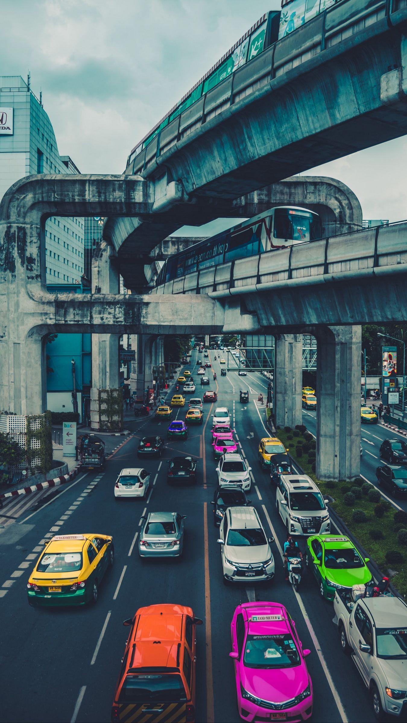 1350x2400 Download wallpaper 1350x2400 traffic, road, auto, city, bridge, thailand iphone 8+/7+/6s+/for parallax HD background