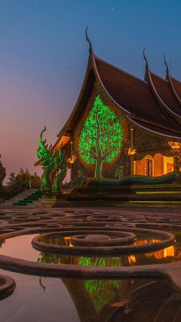 750x1334 Thailand, Temple, Night, Starry 750x1334 IPhone 8 7 6 6S Wallpaper, Background, Picture, Image