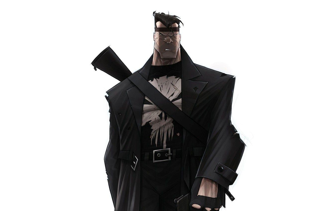 1332x850 Wallpaper Figure, Art, Marvel, Marvel Comics, Minimalism, Pencil, Characters, The Punisher, the Punisher, Evgeny Yurichev, by Evgeny Yurichev image for desktop, section минимализм
