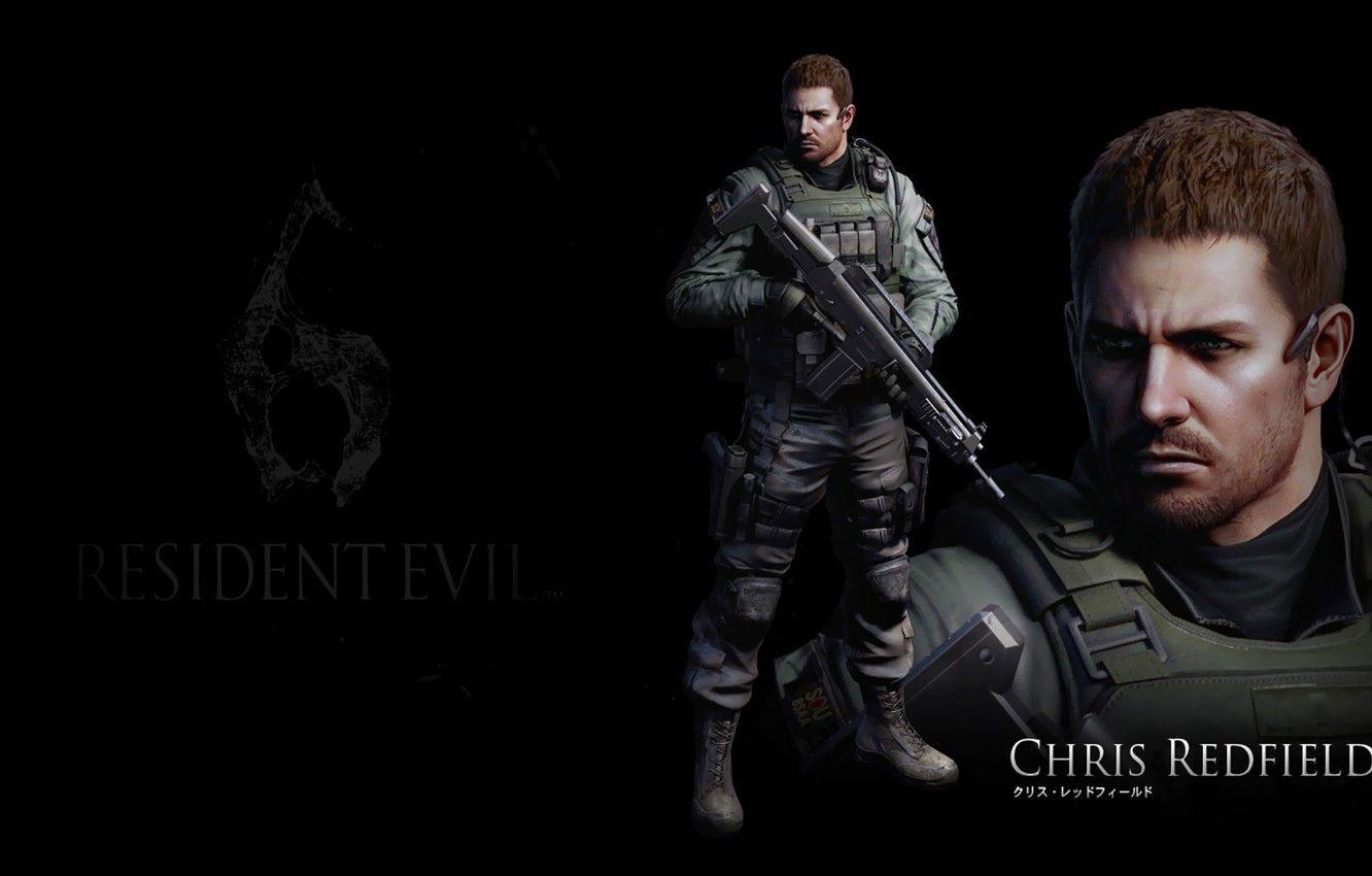 1332x850 Wallpaper black background, Resident evil, Resident Evil Chris Redfield, Chris Redfield image for desktop, section игры