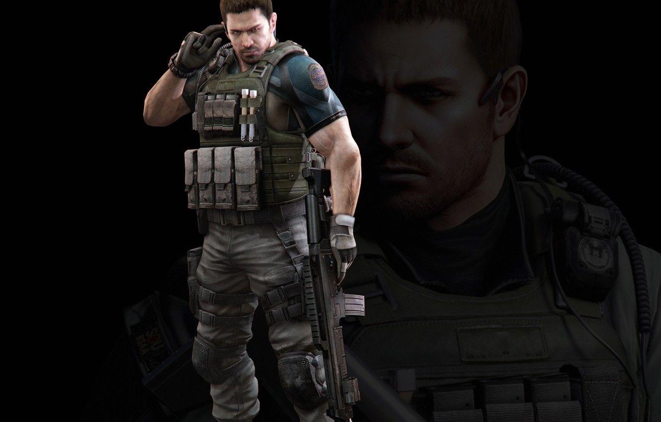 1332x850 Wallpaper gun, resident evil, biohazard, soldier, weapon, rifle, resident evil chris redfield, bulletproof vest, bsaa, b.s.a.a., light chemical image for desktop, section игры