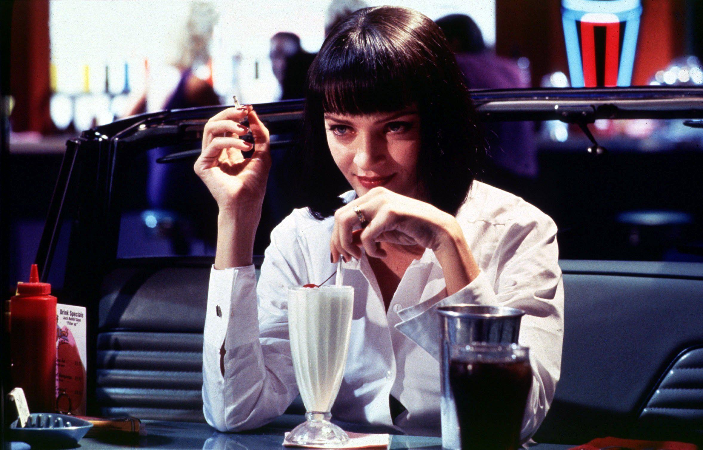 2355x1509 Pulp Fiction Mia Wallace Uma Thurman wallpaper desktop background