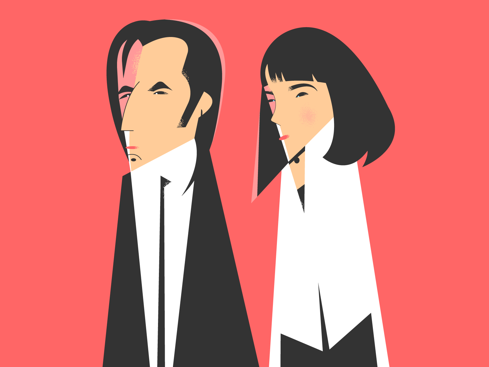 1600x1200 Vincent Vega & Mia Wallace by poposhki on Dribbble