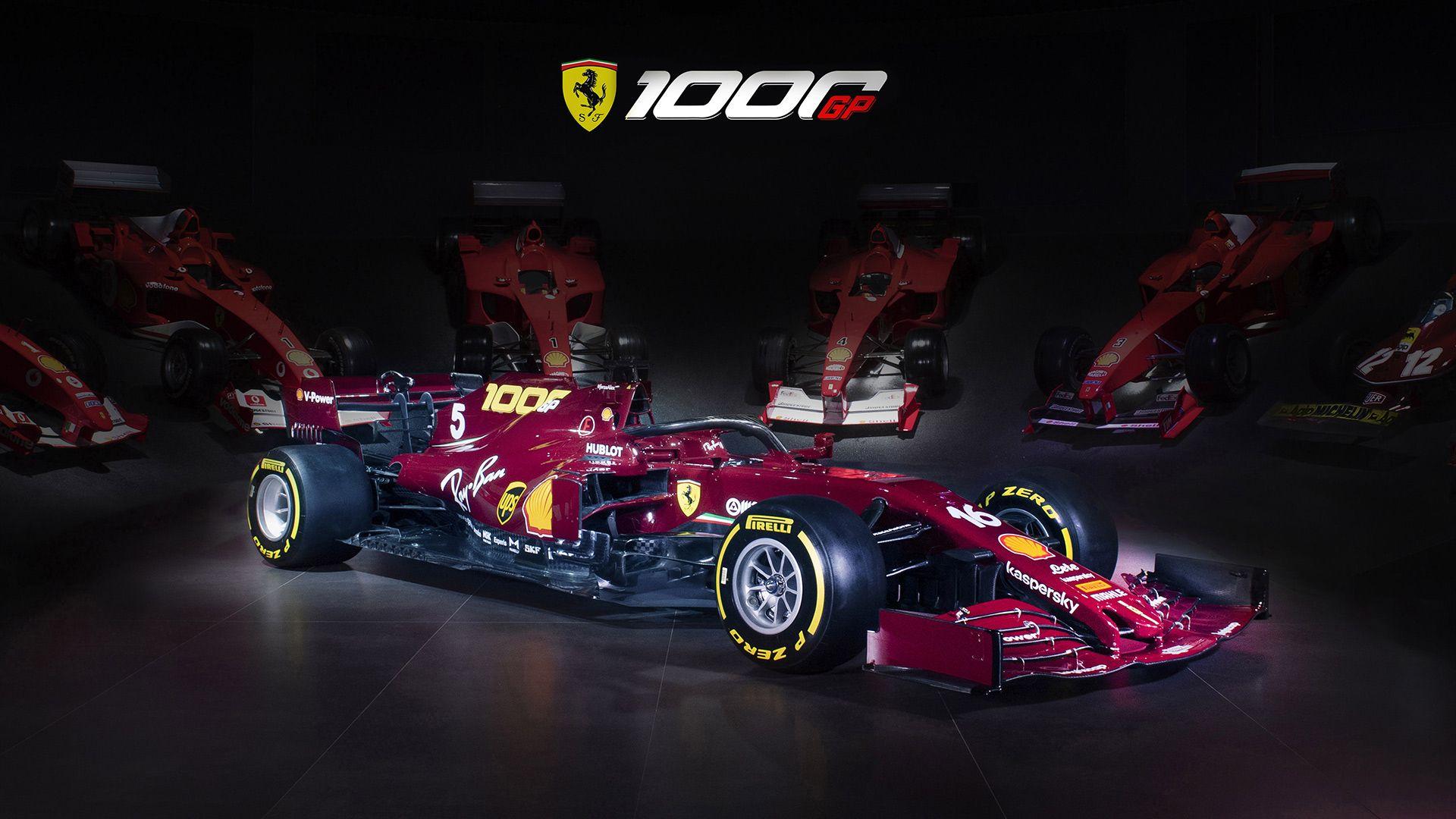 1920x1080 Ferrari unveil retro burgundy livery for 1000th Grand Prix at Mugello. Formula 1®