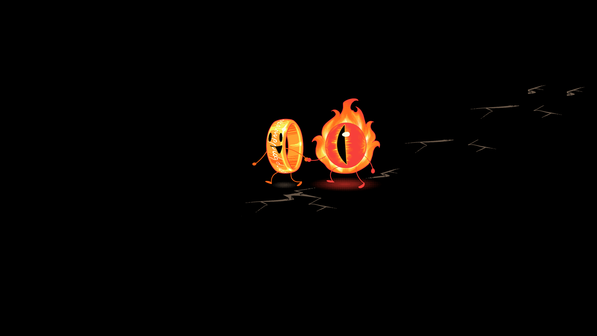 1920x1080 The Lord of the Rings, #rings, #The Eye of Sauron, #minimalism, #humor. Wallpaper No. 123113. Hobbit, Cómics