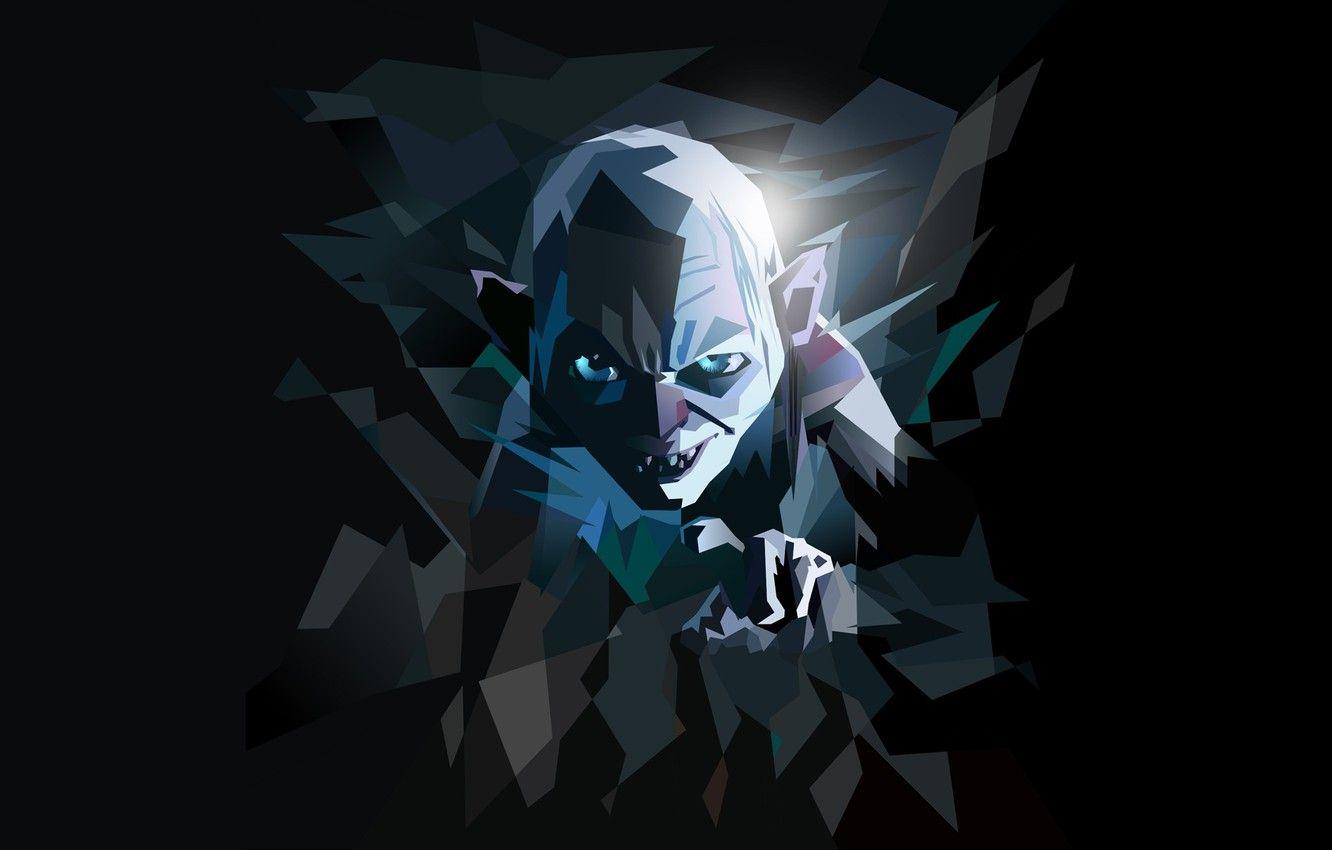 1332x850 Wallpaper minimalism, Gollum, The Lord of the rings, The Lord of the Rings, Gollum image for desktop, section минимализм