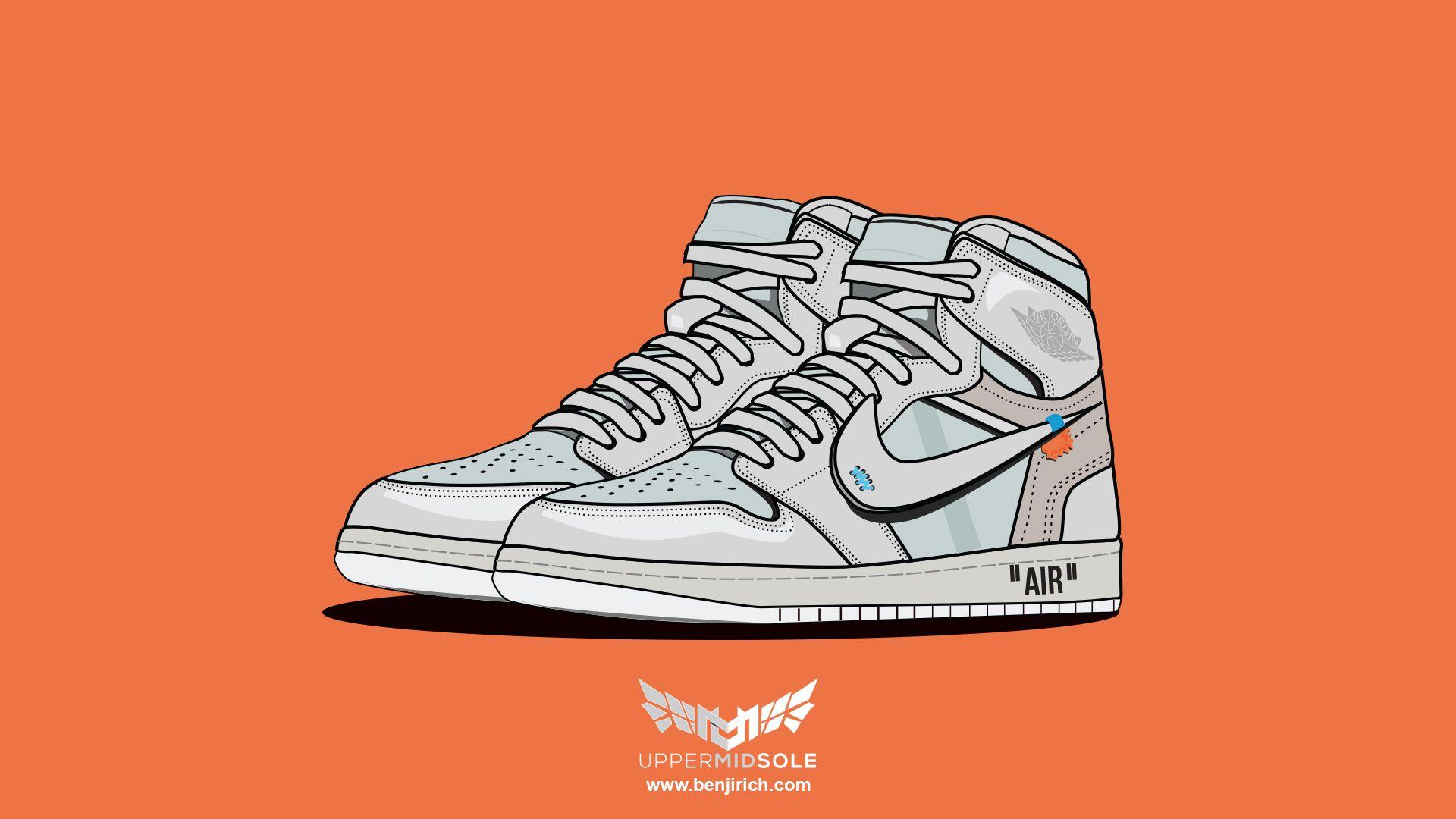 1920x1080 Jordan 1 Retro High Off White White, Download Wallpaper
