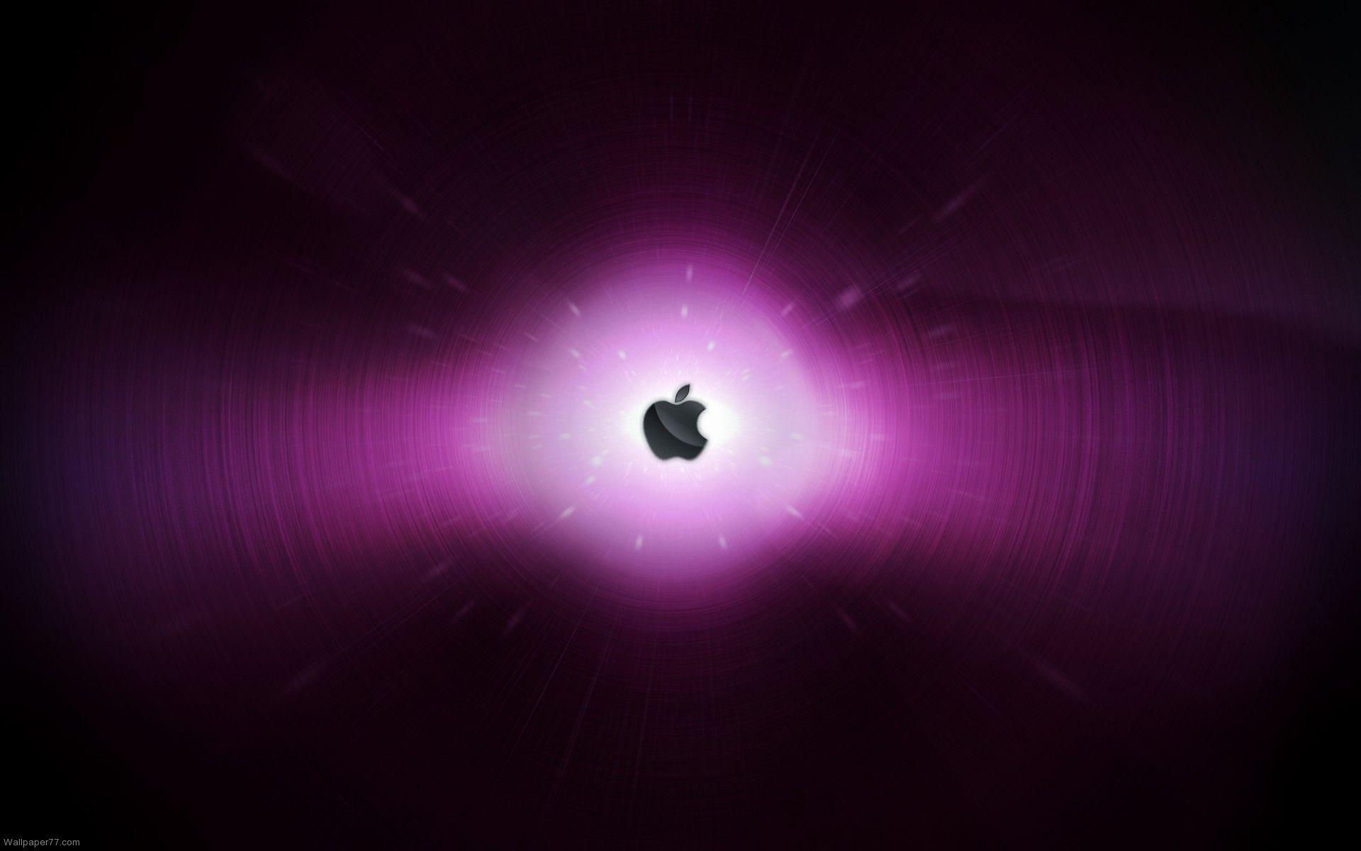 1920x1200 Apple Logo Purple Waves