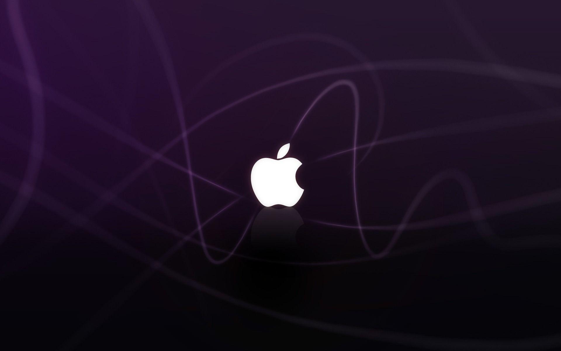 1920x1200 Apple Logo in Purple Waves Wallpaper