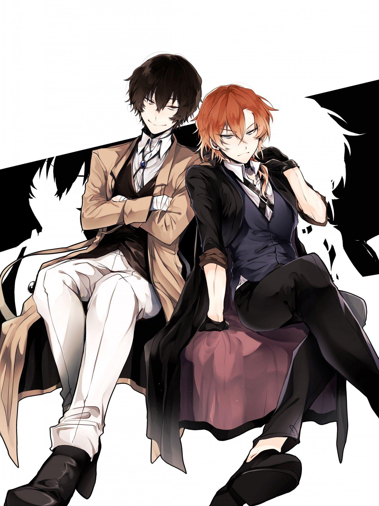 1536x2048 Tải xuống 1536x2048 Nakahara Chuuya, Dazai Osamu, Bungou Stray Dogs Wallpaper cho Apple iPad Mini, Apple IPad 3, 4