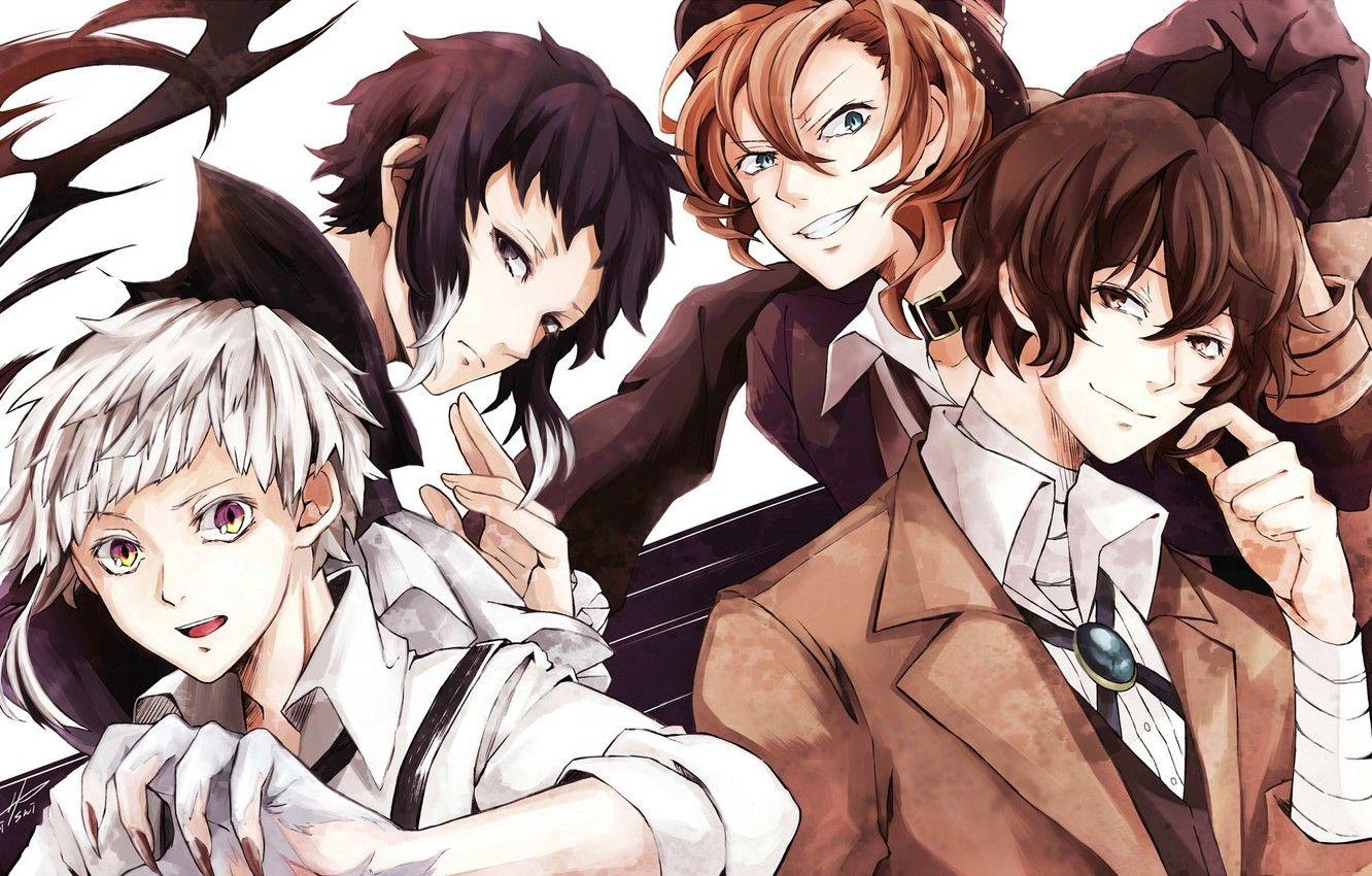 Nhóm hình nền 1332x850, Anime, NGHỆ THUẬT, Kẻ, nhân vật, Chó đi lạc Bungou, Chó đi lạc: Một thiên tài văn học, Nakahara Chuuya, Hình ảnh Dazai Osamu cho máy tính để bàn, phần сёнэн