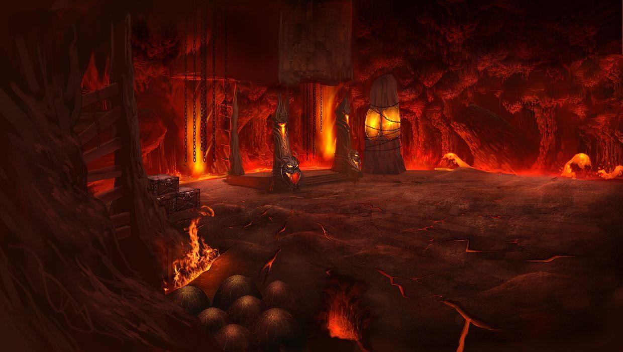 1240x700 Atlantica Fantasy Dark Evil Fire Flames Creepy Spooky Video Games