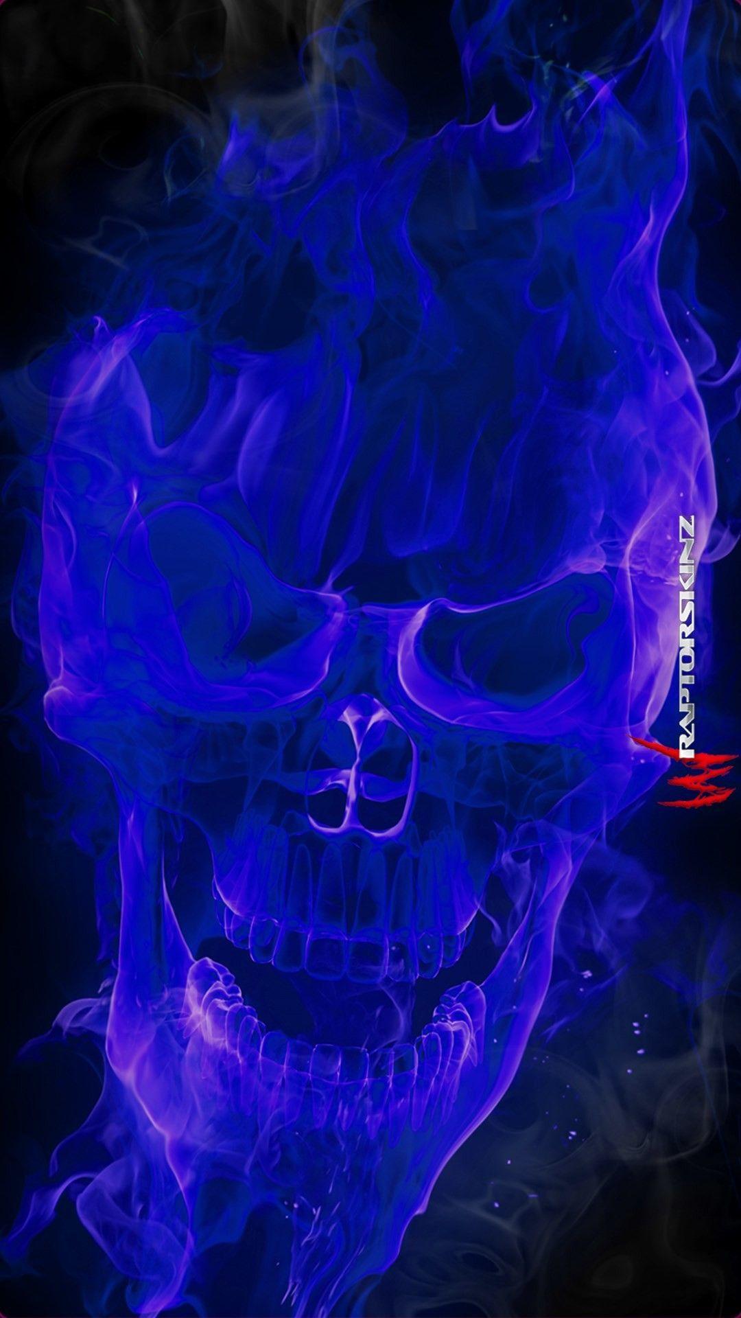 Res 1080x1920 Download PreviewBlue Flame Skull Wallpaper  Рисунки  черепов Рисунки черепа Искусство аэрографии