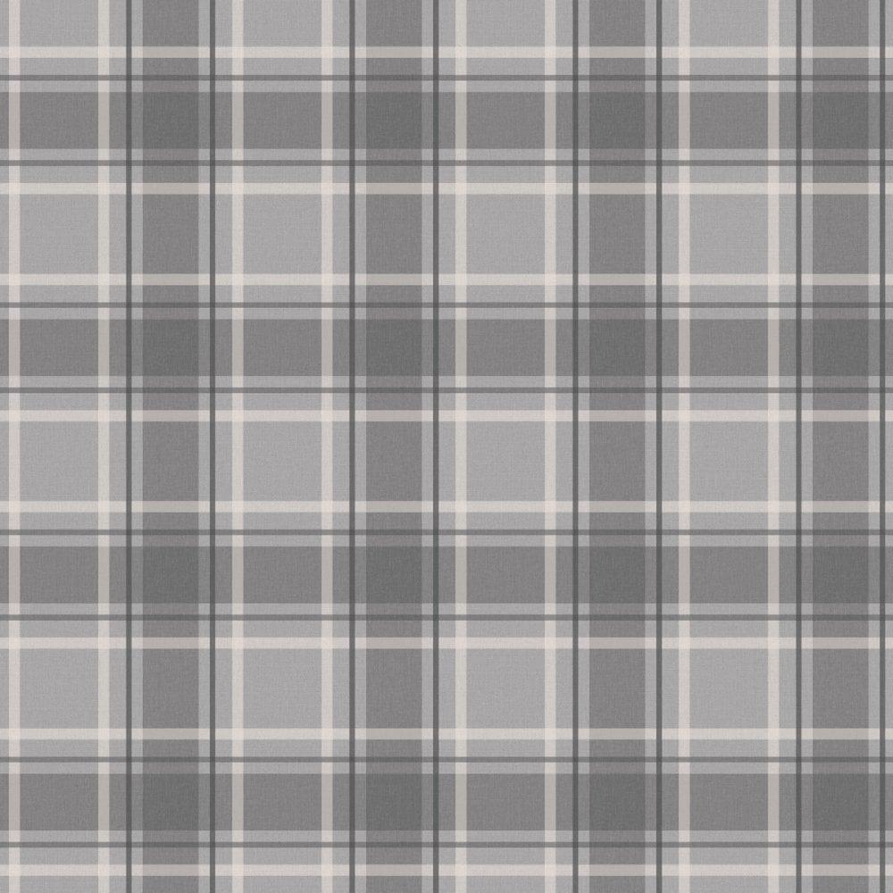 1000x1000 Tartan Wallpaper Soft Grey, Charcoal from I Love Wallpaper UK