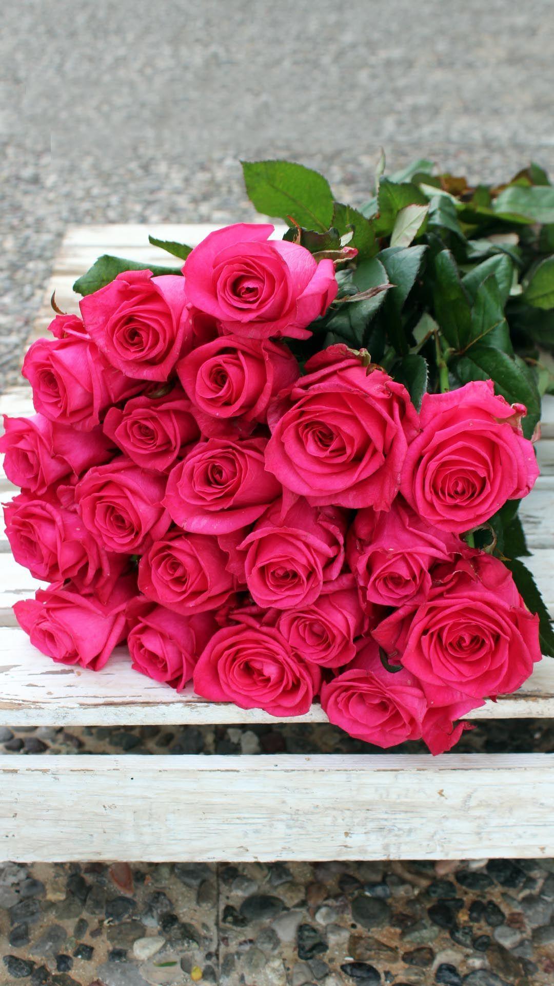1080x1920 Send a beautiful bouquet of fuchsia roses. Τριαντάφυλλα, Δέντρα, Αποφθέγματα