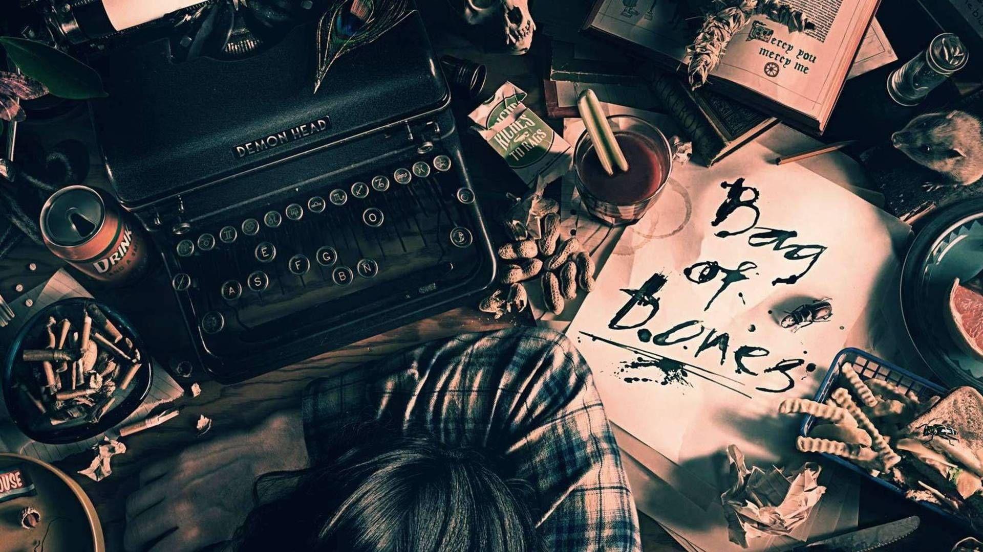 1920x1080 Wallpaper Desk, Typewriter, Mess, Food, Paper, Dirt, Thoughts, Muse